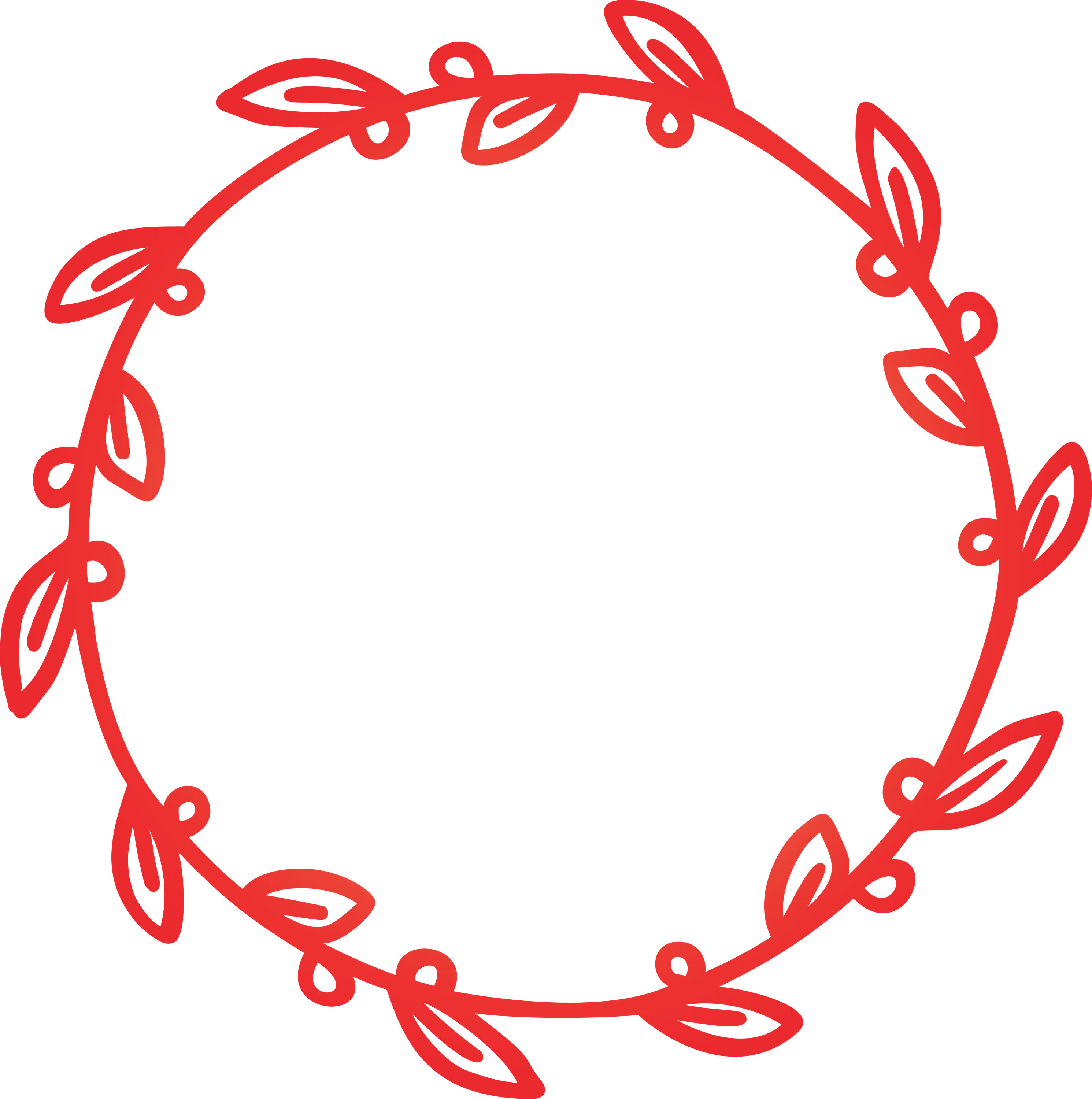 Red Floral Wreath Design for Decoration