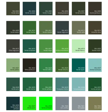 Green Color Palette Chart