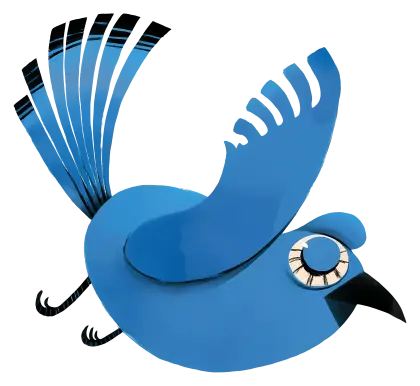Blue bird in flight
