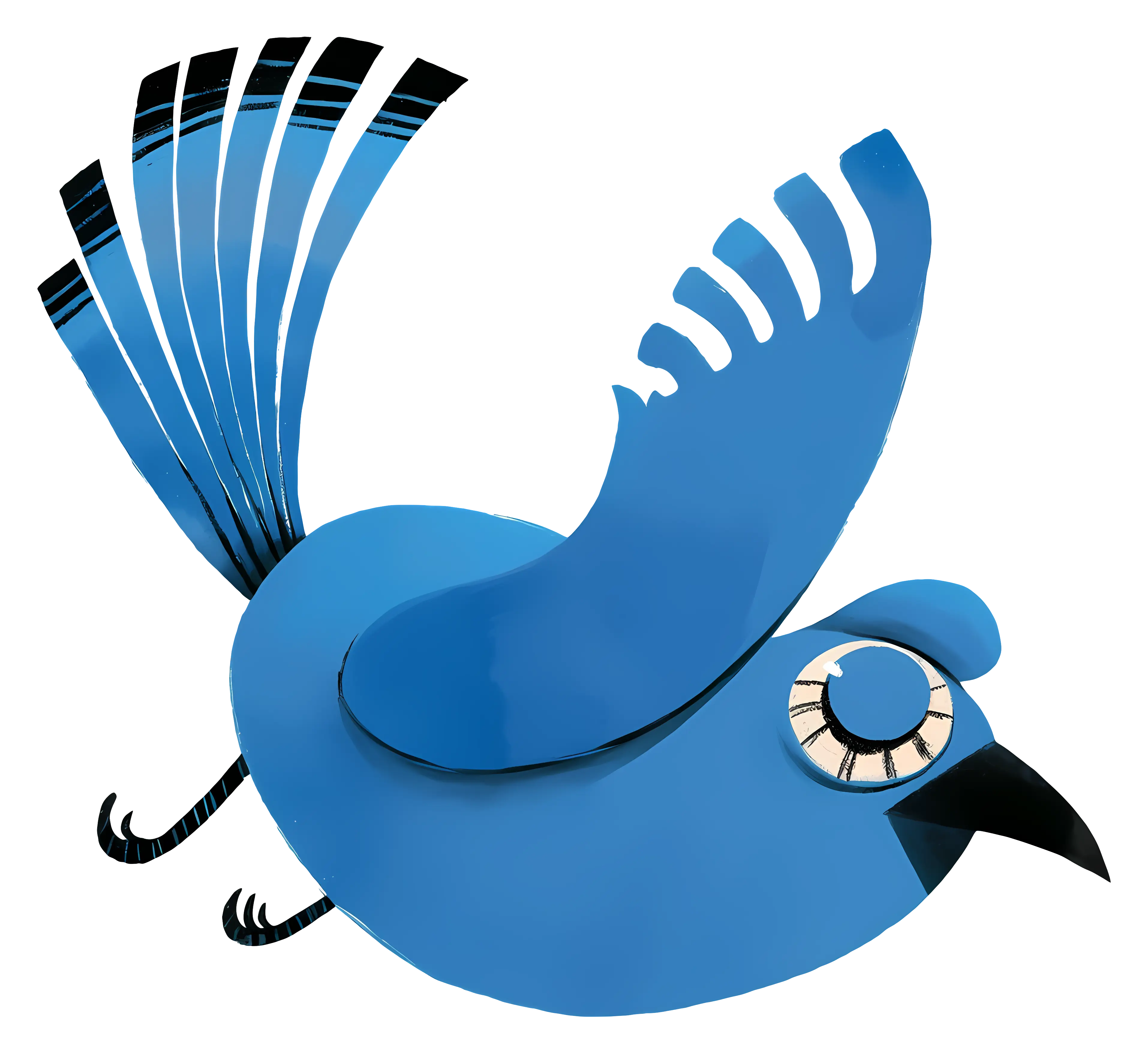Blue bird in flight