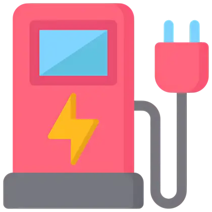 Electric Charging Station with Plug Illustration
