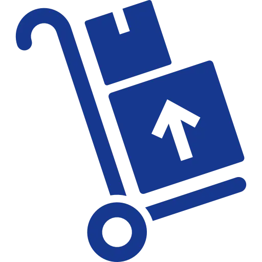 Hand Truck Icon with Stack of Boxes