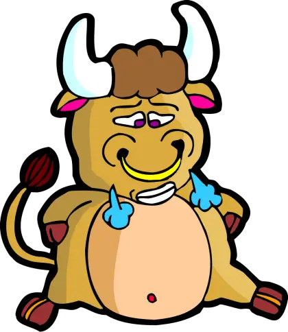 Cartoon Bull with a Happy Expression