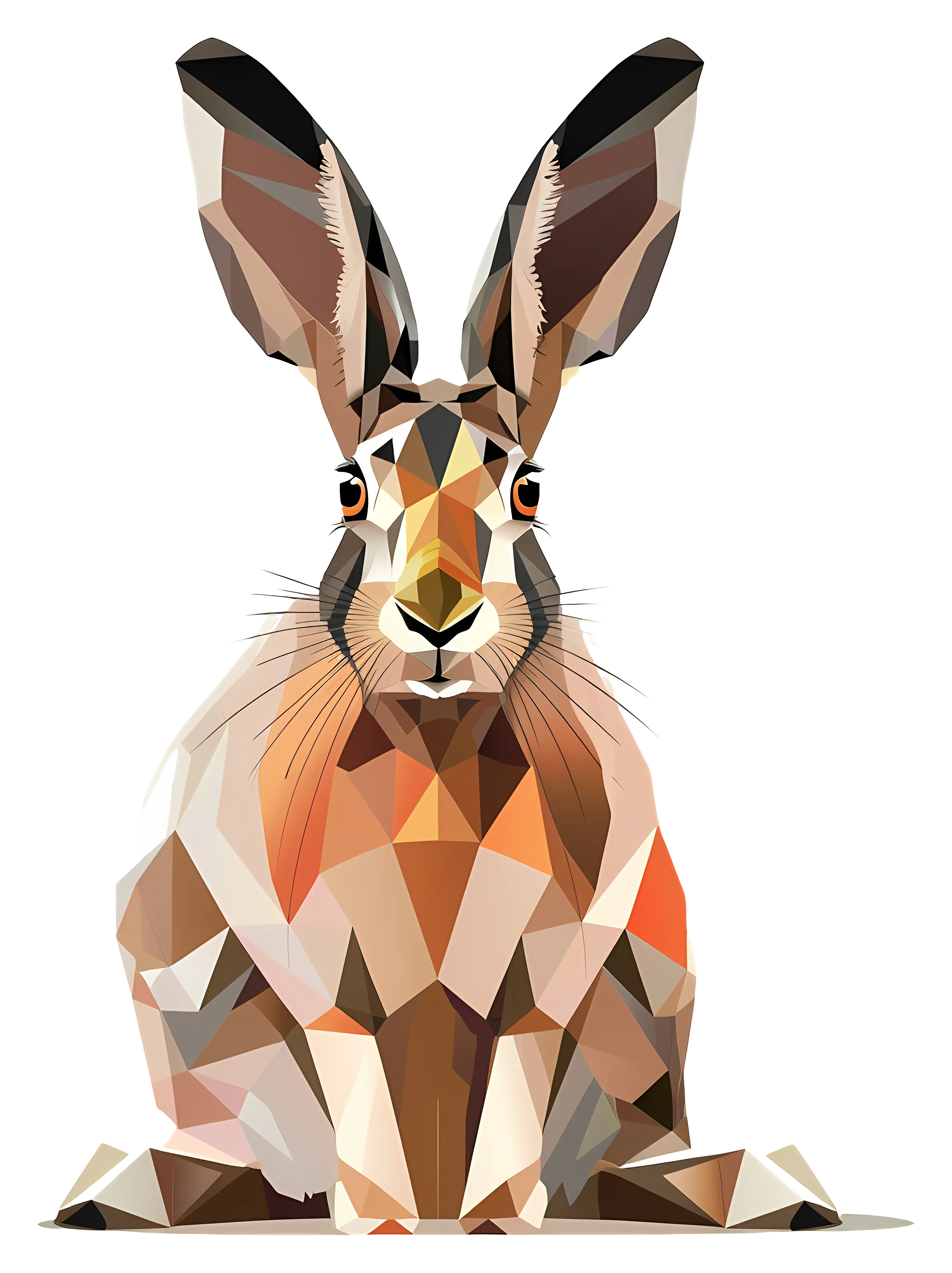 Low-Poly Rabbit Geometric Illustration
