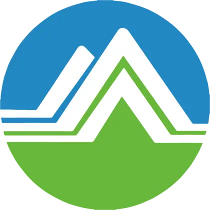 Mountain Logo in Blue and Green