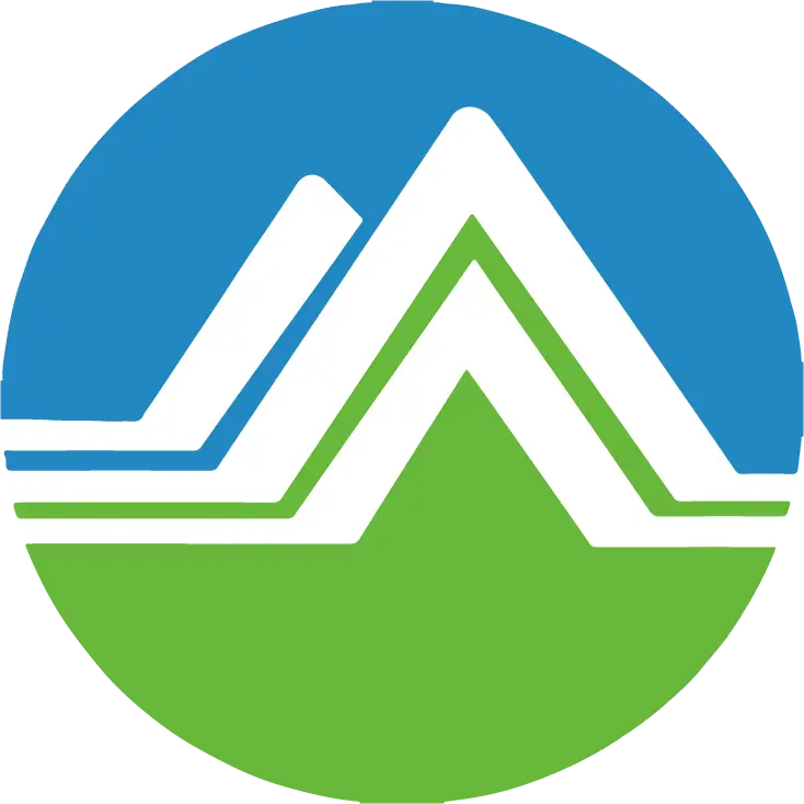 Mountain Logo in Blue and Green
