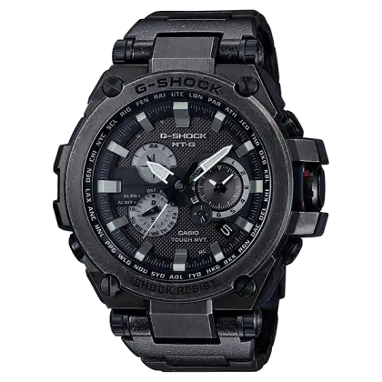 Black Sports Wristwatch with Advanced Features