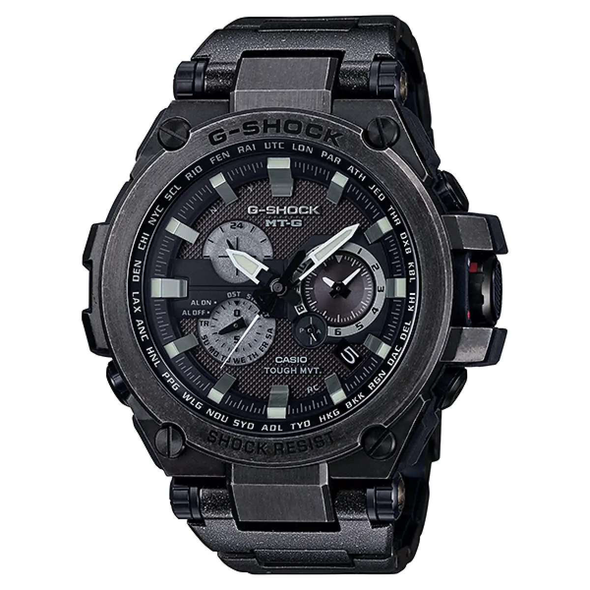 Black Sports Wristwatch with Advanced Features
