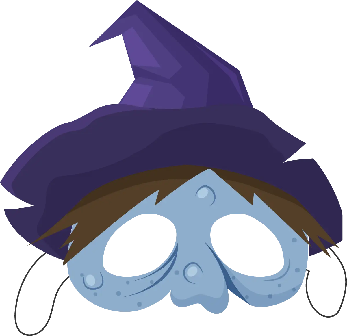Spooky Blue Witch Mask for Halloween