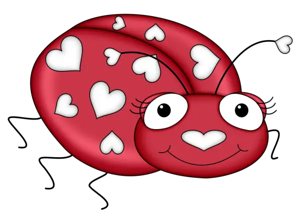 Red Ladybug with Heart Patterns for Valentine's Day