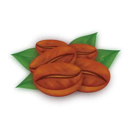 Coffee Beans with Leaves