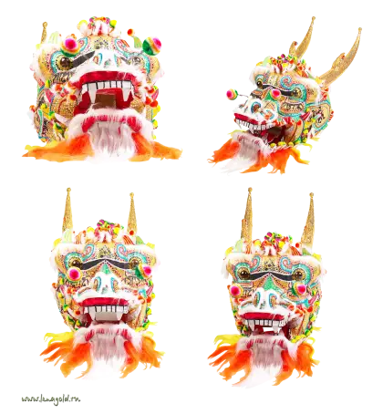 Colorful Dragon Masks for Festival Celebrations