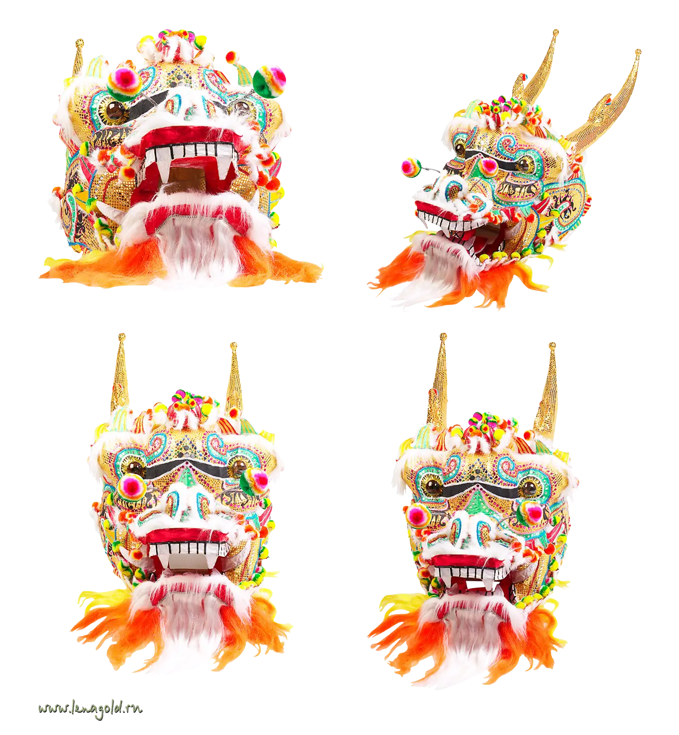 Colorful Dragon Masks for Festival Celebrations