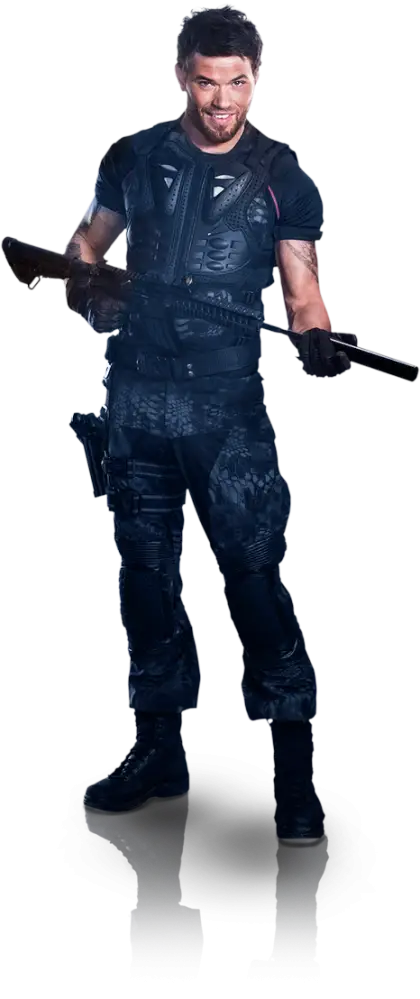 Armed Soldier in Tactical Black Uniform