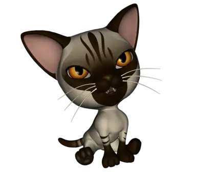 Cute Cartoon Siamese Cat Illustration