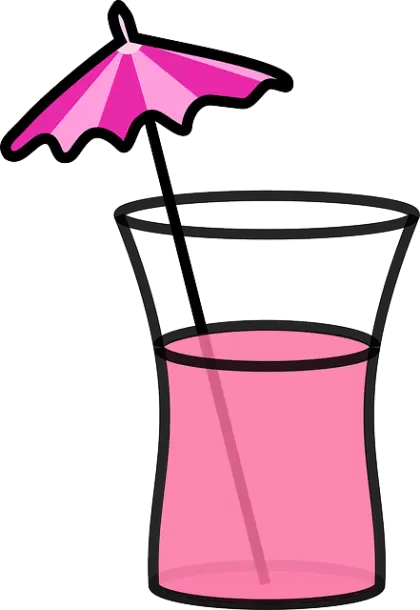 Pink Drink with Decorative Umbrella