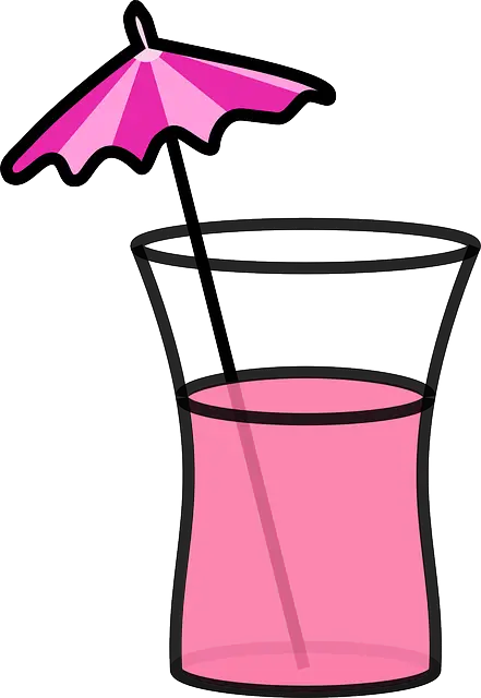 Pink Drink with Decorative Umbrella