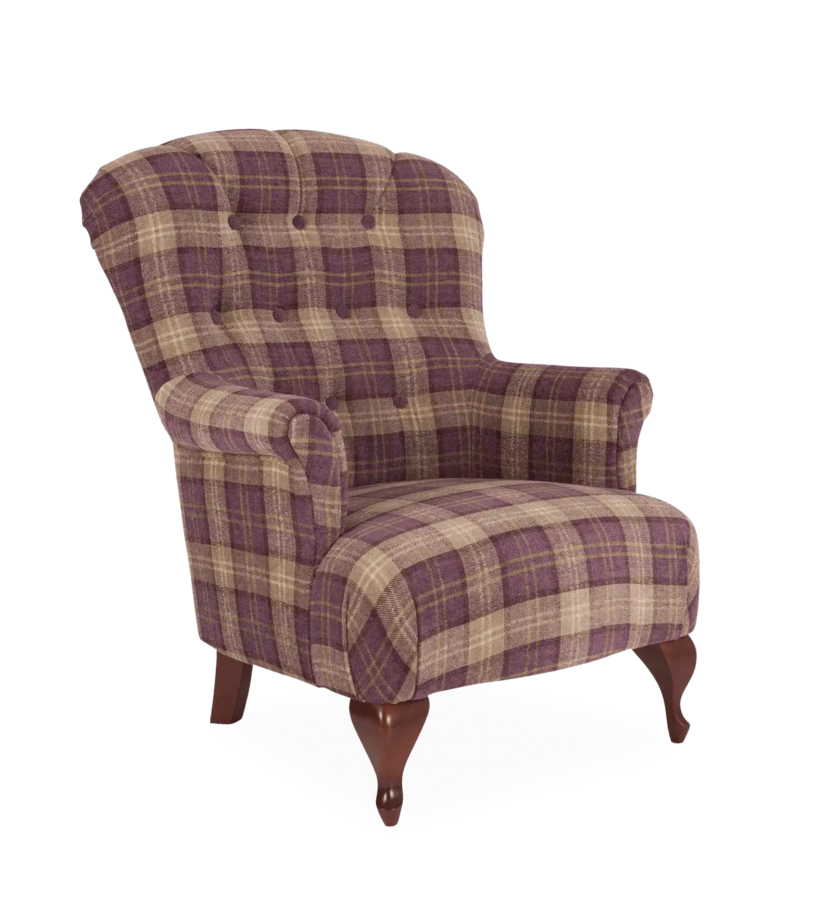 Plaid Upholstered Armchair