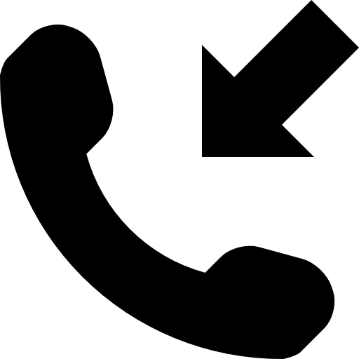 Black Phone Icon with Arrow