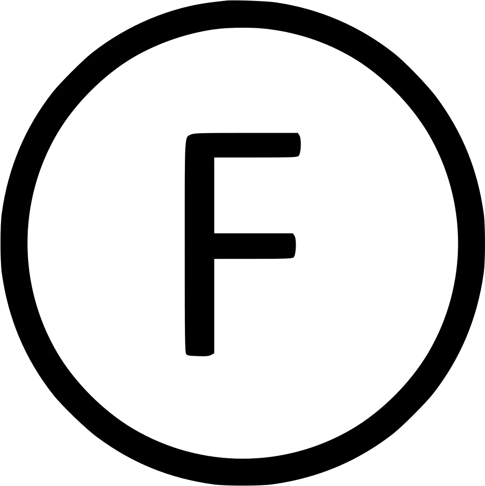 Letter F Icon in Circular Outline