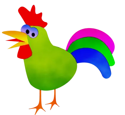 Colorful Cartoon Rooster Illustration