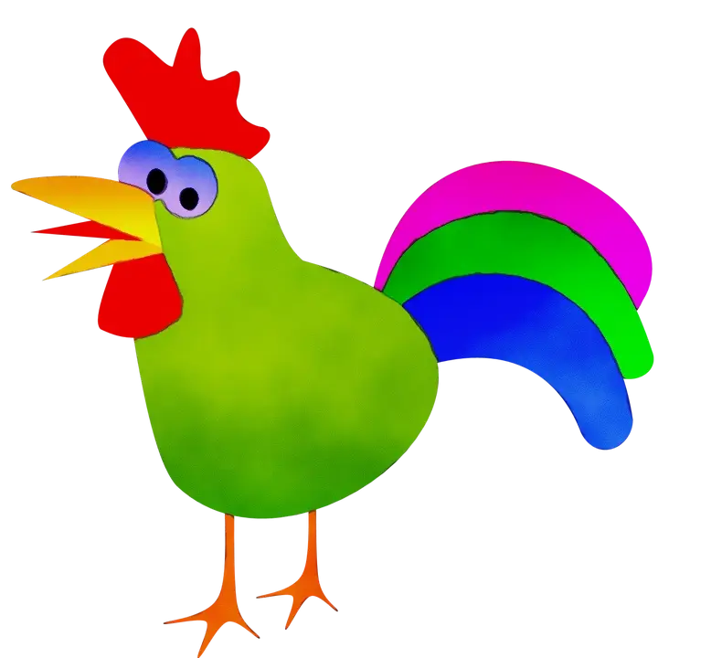 Colorful Cartoon Rooster Illustration