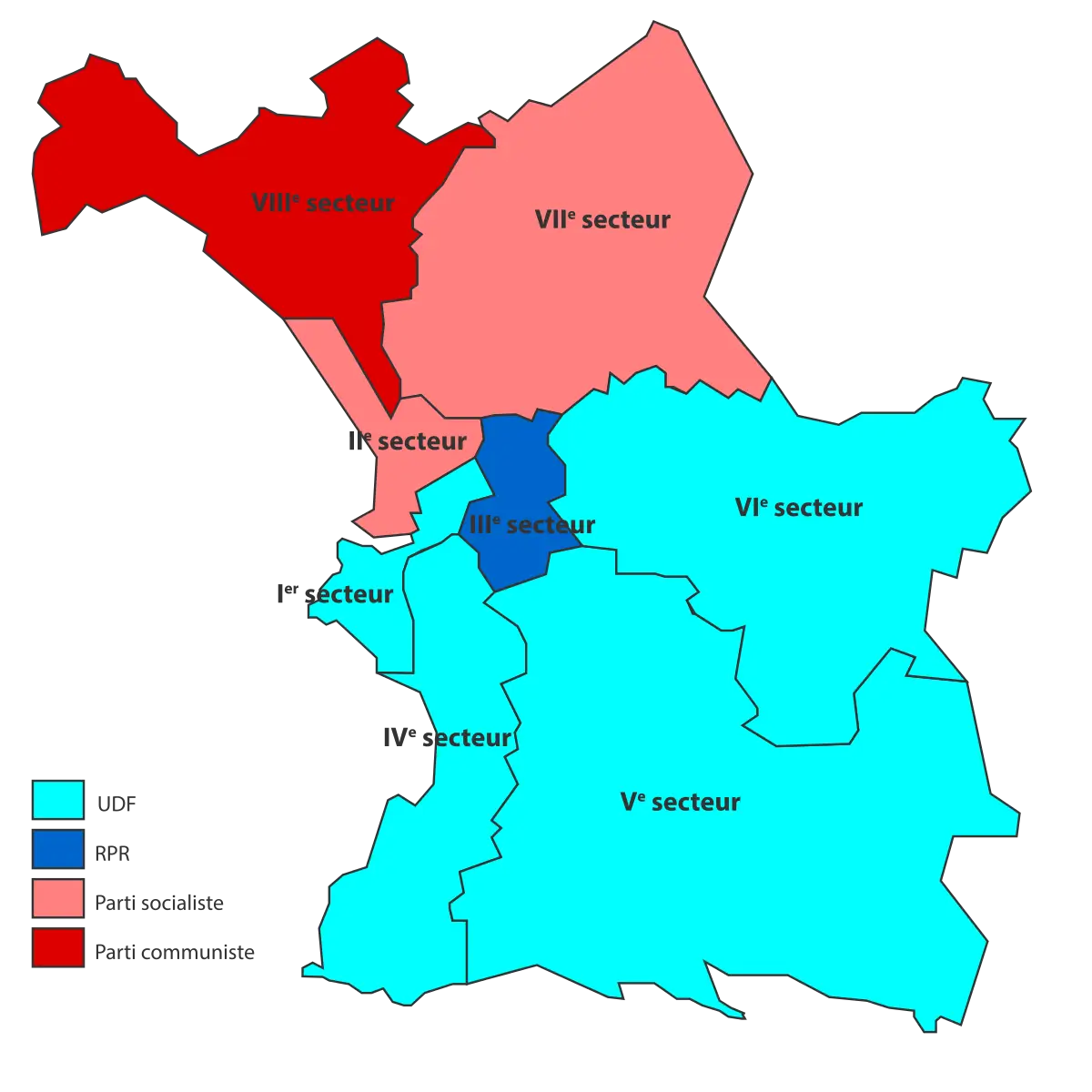 Political Map Displaying Regional Sectors