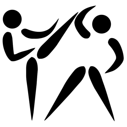 Black Martial Arts Stick Figures Icon