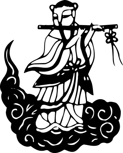 Black Figure Art in Traditional Paper-Cut Style