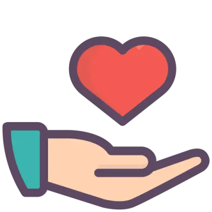 Heart in Hand Icon for Charity