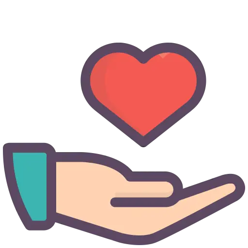 Heart in Hand Icon for Charity