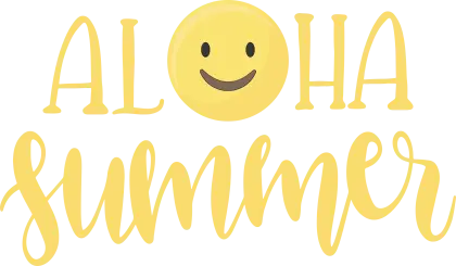 Aloha Summer Greeting with Smiley Face