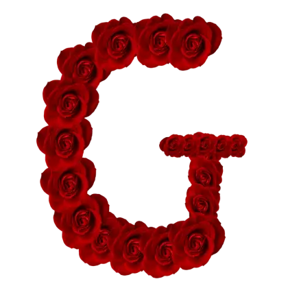 Floral Letter G Made of Red Roses
