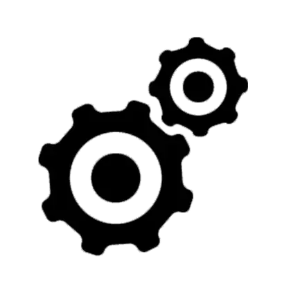 Black Gear Mechanisms Symbol