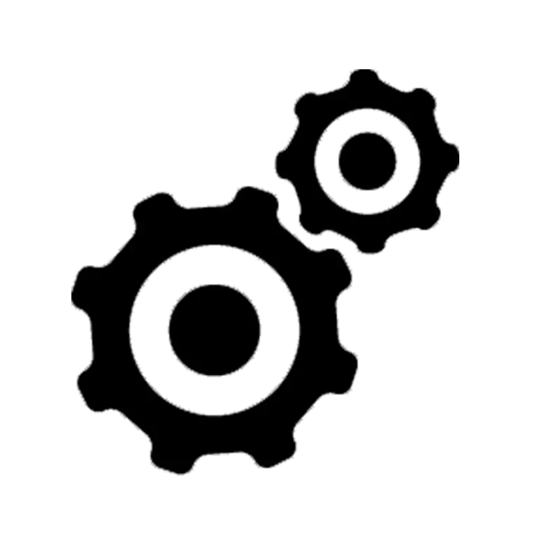 Black Gear Mechanisms Symbol