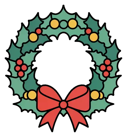 Classic Christmas Wreath with Holly and Bow