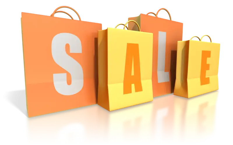 Shopping Bags with 'SALE' Letters