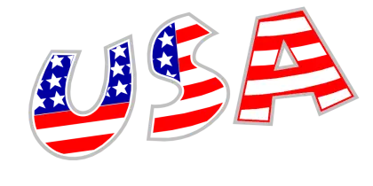 USA Styled Patriotic Decorative Text