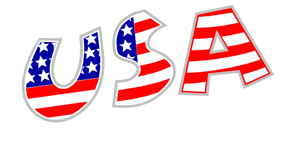 USA Styled Patriotic Decorative Text