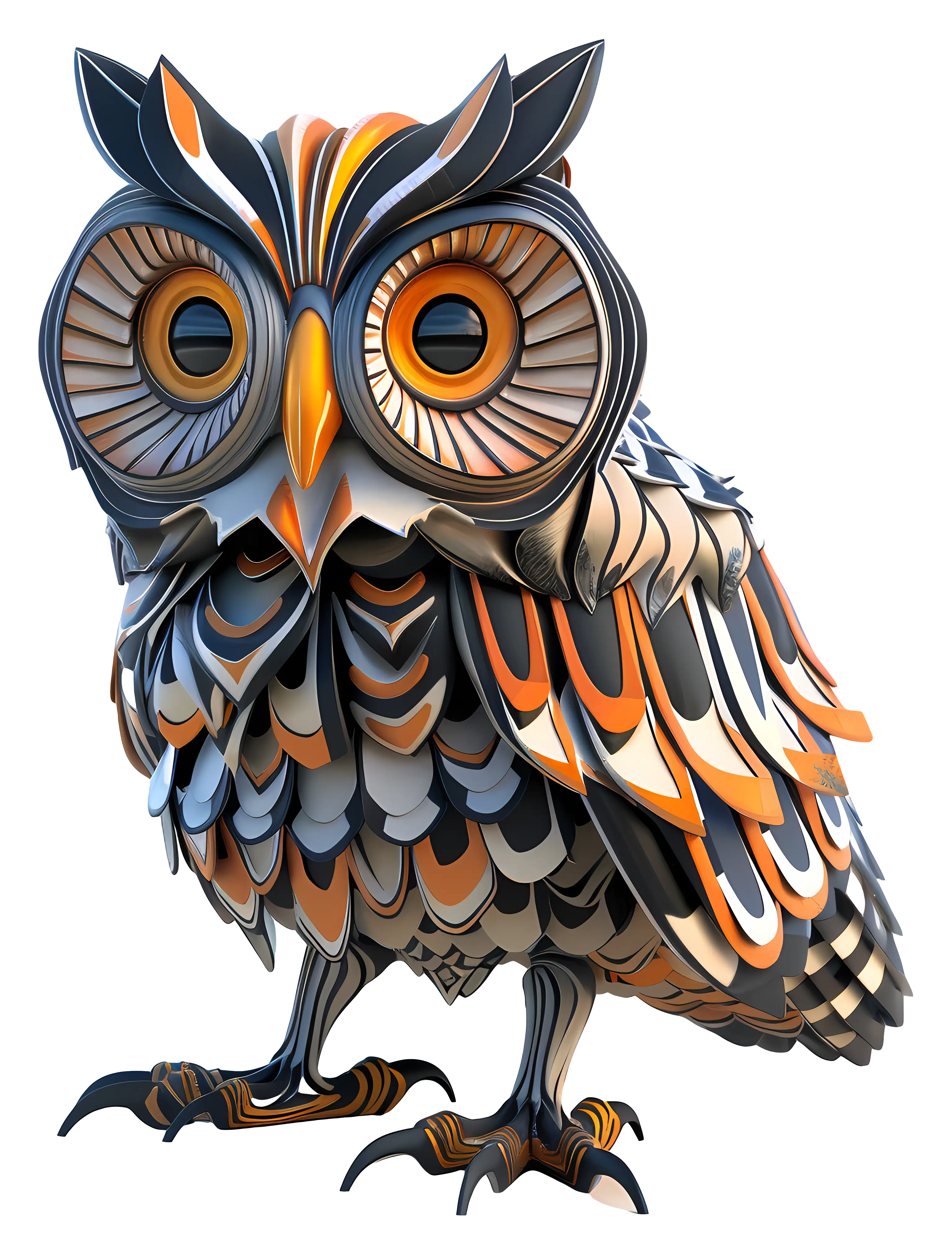 Artistic Owl Illustration with Intricate Design