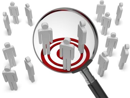 Magnifying Glass Focusing on Target