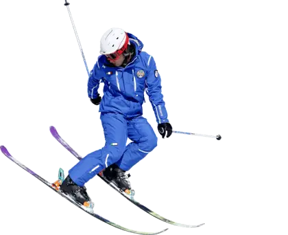 Skier in Blue Suit