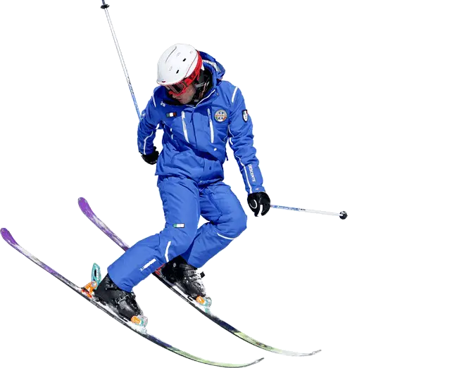 Skier in Blue Suit