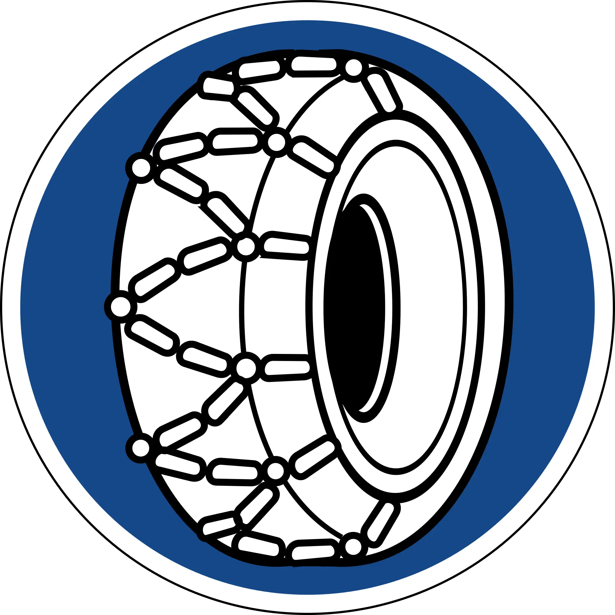 Tire with Chains Sign
