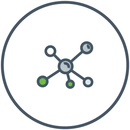 Network Connection Icon with Filled Nodes