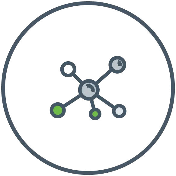 Network Connection Icon with Filled Nodes