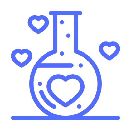 Blue Heart Flask Illustration