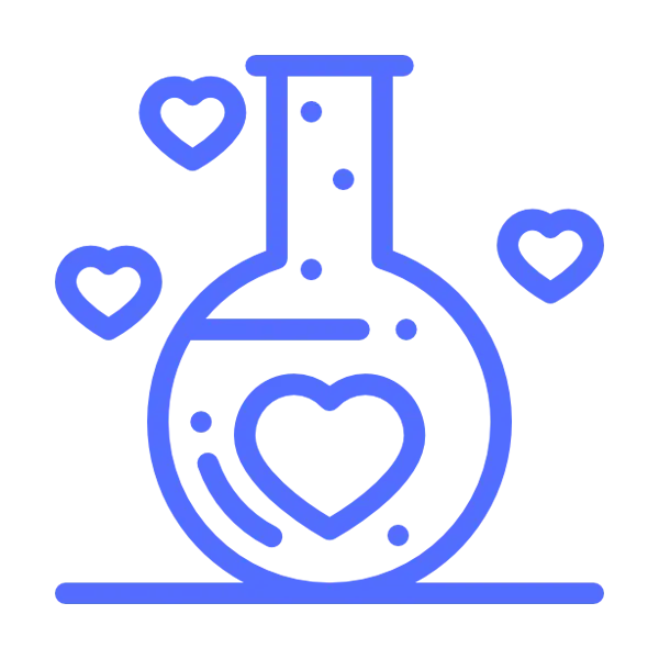 Blue Heart Flask Illustration