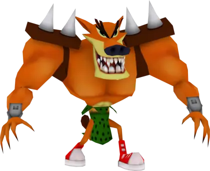 Muscular Cartoon Character with Spikes