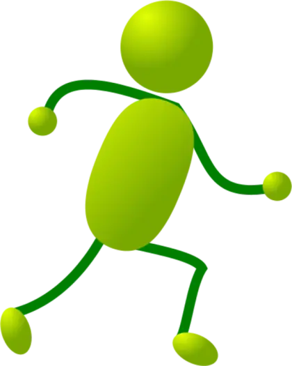 Green Running Stick Figure